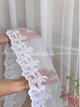 Тюль-бамбук вышитый Донна белый