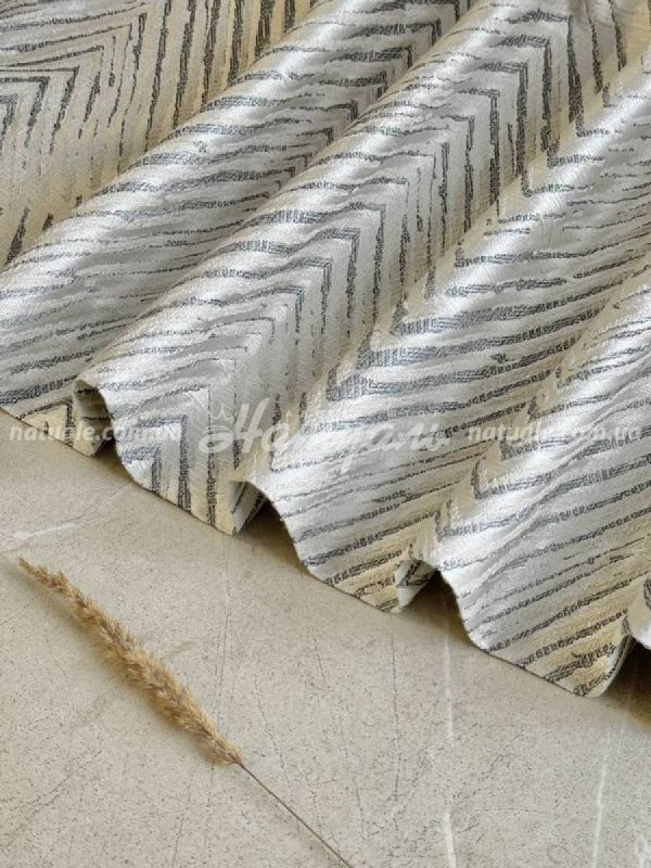 Шторы на метраж жаккард тисненый Монтана овсяный+графит