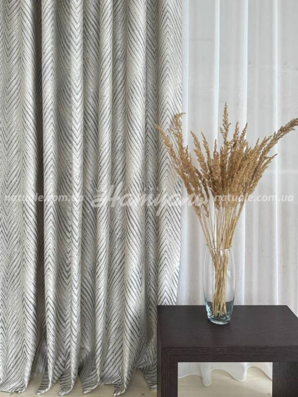 Шторы на метраж жаккард тисненый Монтана овсяный+графит