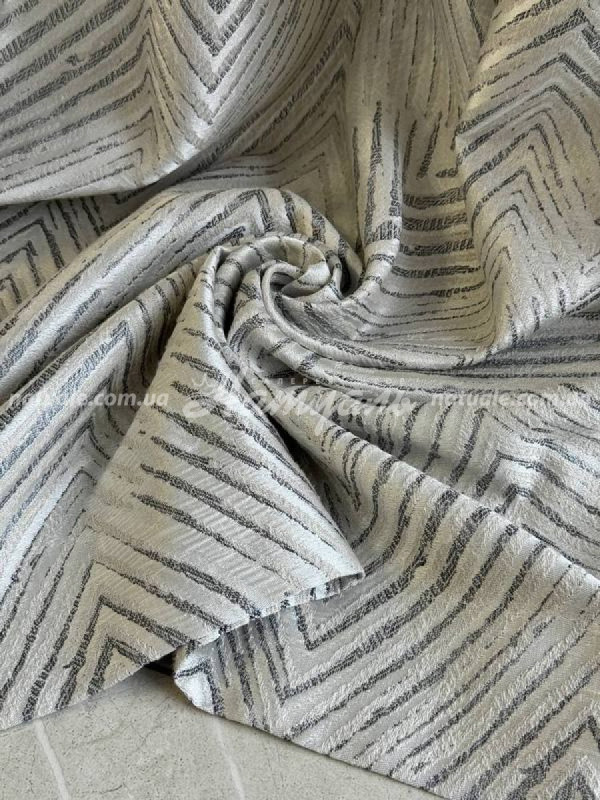 Шторы на метраж жаккард тисненый Монтана овсяный+графит