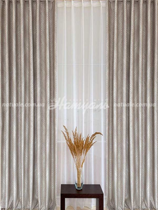 Шторы на метраж жаккард тисненый Монтана каппучино
