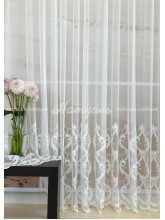 Тюль-бамбук вышитый Жоржина екрю