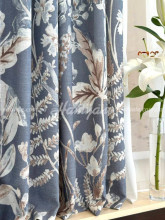 Шторы на метраж лен Мира синие