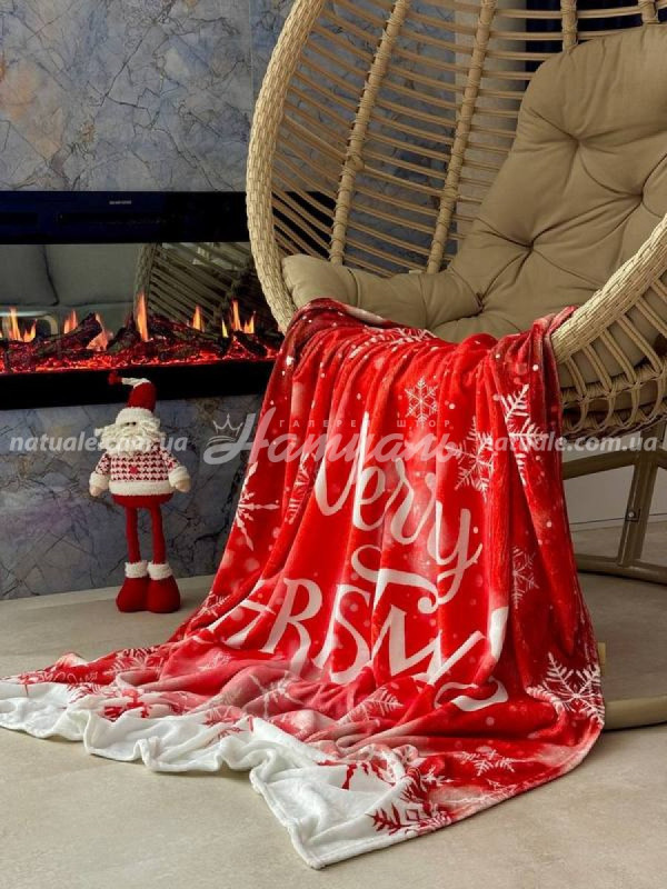 Плед Новорічний Merry Christmas 130х170см червоний