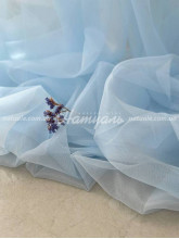 Тюль сетка Гламур Флора голубой 300х270