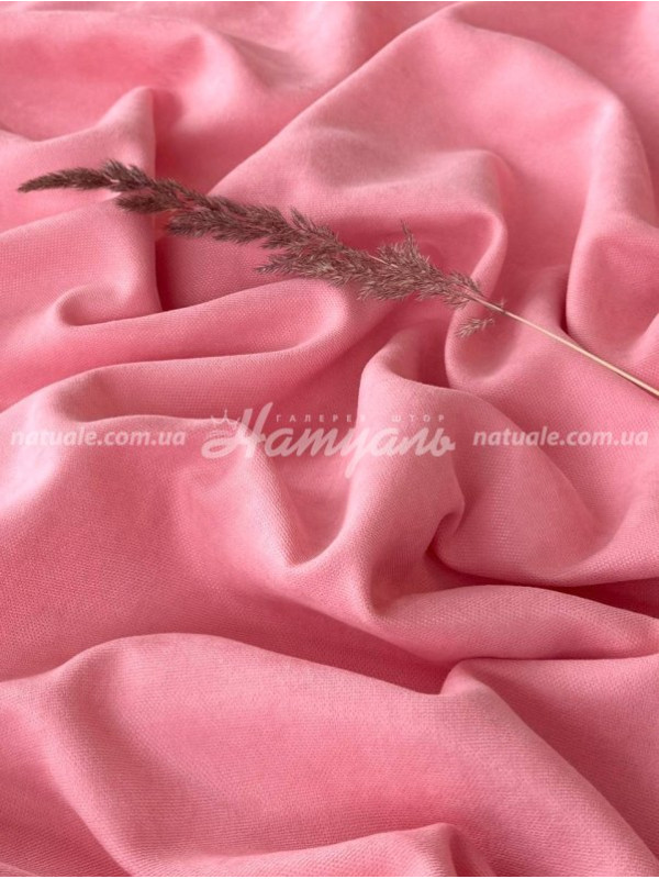 Шторы на метраж микровелюр Лофт розовые