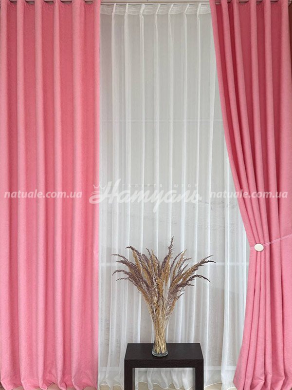 Шторы на метраж микровелюр Лофт розовые