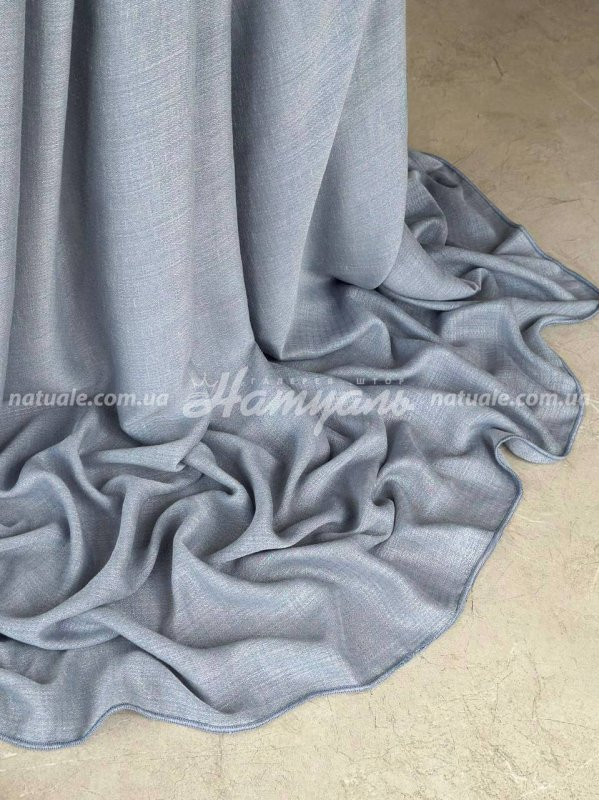 Гардины на метраж лен Фиджи сероголубые