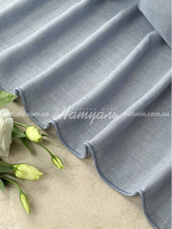 Гардины на метраж лен Фиджи сероголубые
