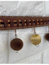 Бахрома Помпон коричневая 