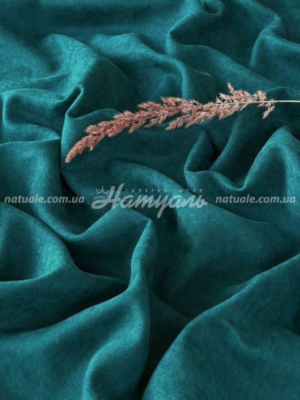 Шторы на метраж микровелюр Лофт аквамарин