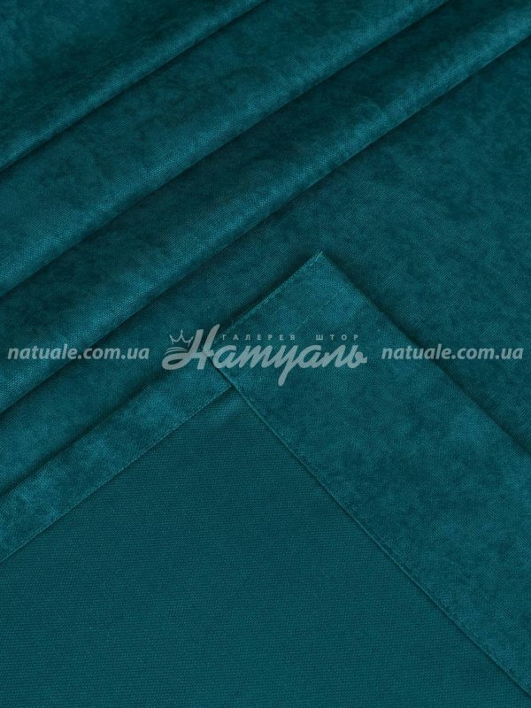 Шторы на метраж микровелюр Лофт аквамарин