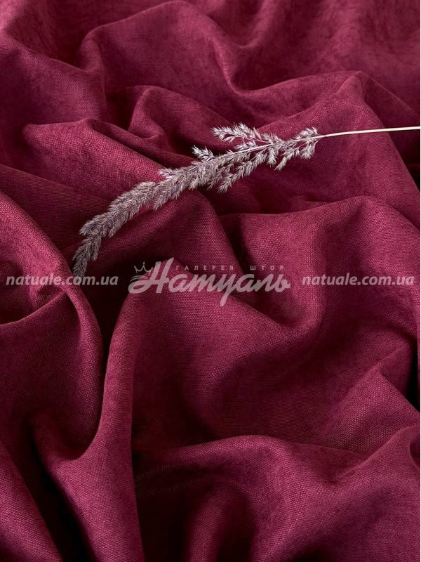 Шторы на метраж микровелюр Лофт бордо