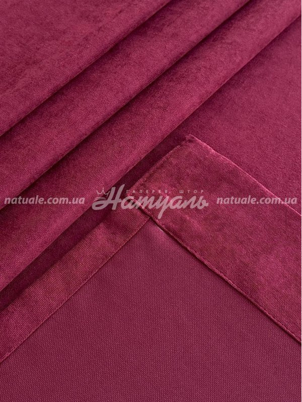 Шторы на метраж микровелюр Лофт бордо