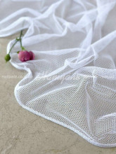 Тюль-сетка матовая плетенная Соты белый
