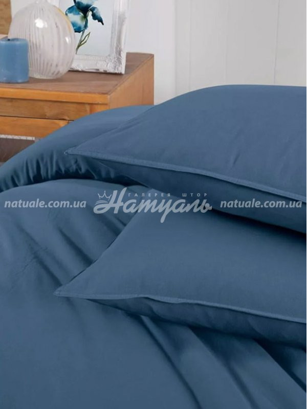 Постельный комплект полуторный ARYA Natural Stone Washed хлопок 160х220см изумруд