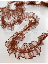 Кружево-тасьма для штор и тюля Розали 25 мм коричневое