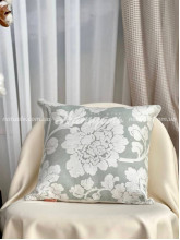 Наволочка декоративная комбинированная Цветы Прованс молочный+пепельный