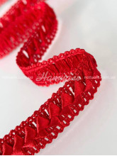 Тесьма для штор и тюля Лола 10 мм красная