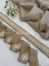 Тасьма для штор и тюля плетенная Калорит молочный+ореховый