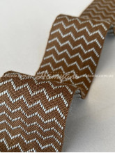 Тасьма для штор и тюля Зигзаг Majestik жаккард коричнево-голубая