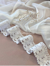 Кружево для штор и тюля Оливия лен 45 мм белое
