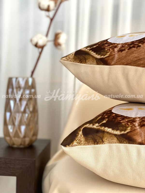 Наволочка декоративная комбинированная Французкий завтрак Молочный
