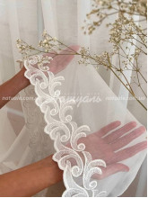 Тюль-бамбук вышитый Донна молочный