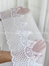 Тюль-бамбук вышитый Евгения белый