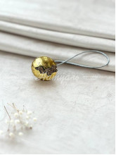 Магнит для штор металлический Swarovski Круглый Античное золото