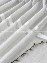 Тюль лен вышитый Торино молочный