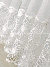 Тюль эко-батист вышитый Жасмин молочный