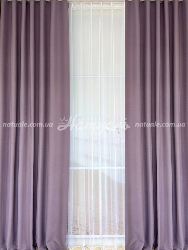 Шторы на метраж лен Сиетл сиреневый